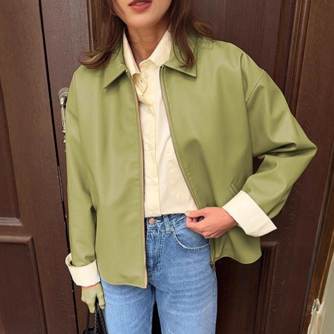 Damen Oversized Übergangsjacke aus leichtem Material mit kontrastierenden Ärmeln Drune