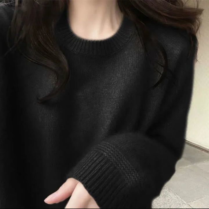 Damen Kaschmir Pullover mit feiner Rippstruktur und lässigem Schnitt Drune