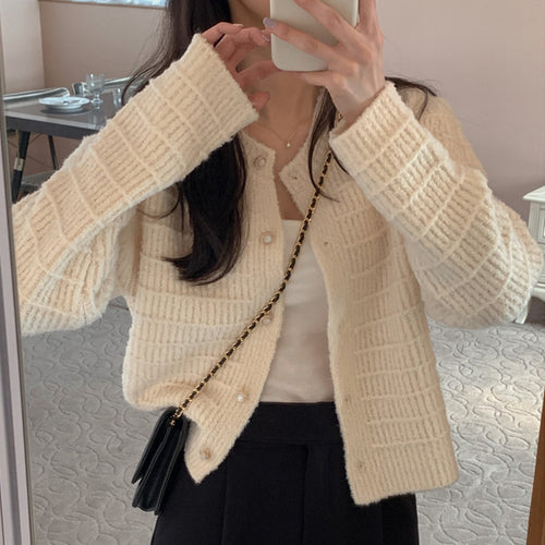 Damen lässige Strickjacke mit strukturiertem Design Drune