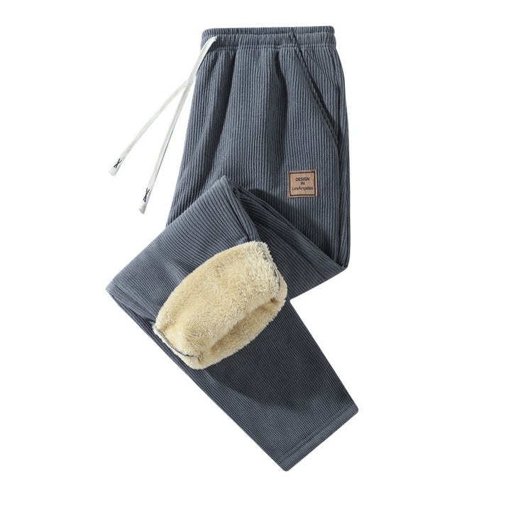 Damen Gefütterte Cord-Jogginghose mit Teddyfutter, Kordelzugbund & Seitentaschen Drune