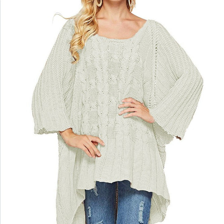 Damen Grobstrick Pullover mit weitem Schnitt und strukturiertem Design Drune