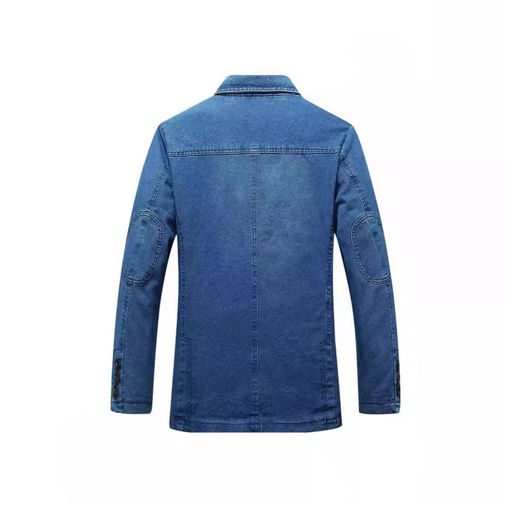Herren Jeans-Sakko im lockeren Schnitt mit Reverskragen und aufgesetzten Taschen Drune