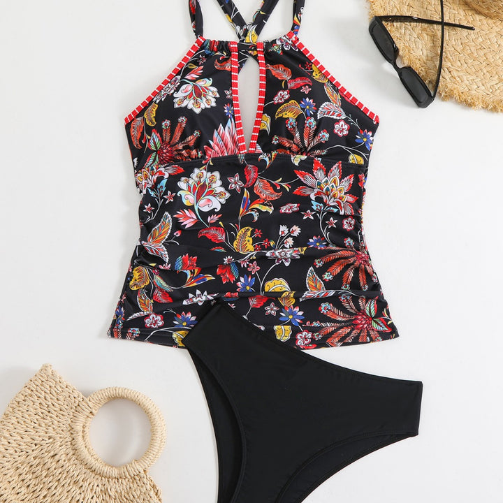 Damen Freizeitabzeichen Tankini mit dekorativen Cut-Outs Drune