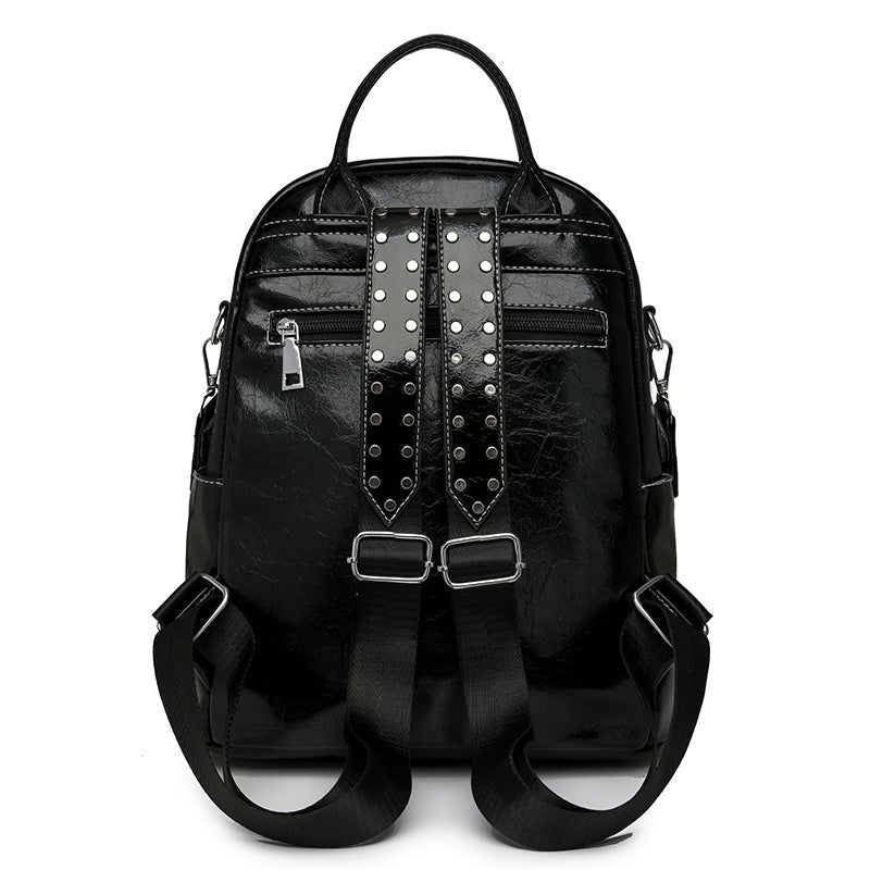 Drune | Rucksack - Silber - Hochwertiges Leder mit Polyester-Futter