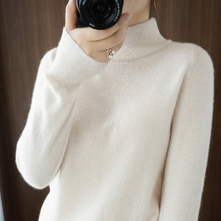Damen Mockneck-Pullover aus flauschigem Angora-Mix mit legerer Ballonärmel-Silhouette Drune