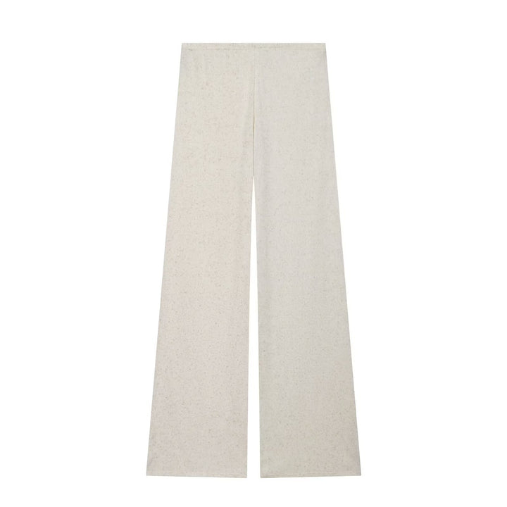 Damen Weite Strickhose mit hoher Taille und ausgestelltem Bein Drune