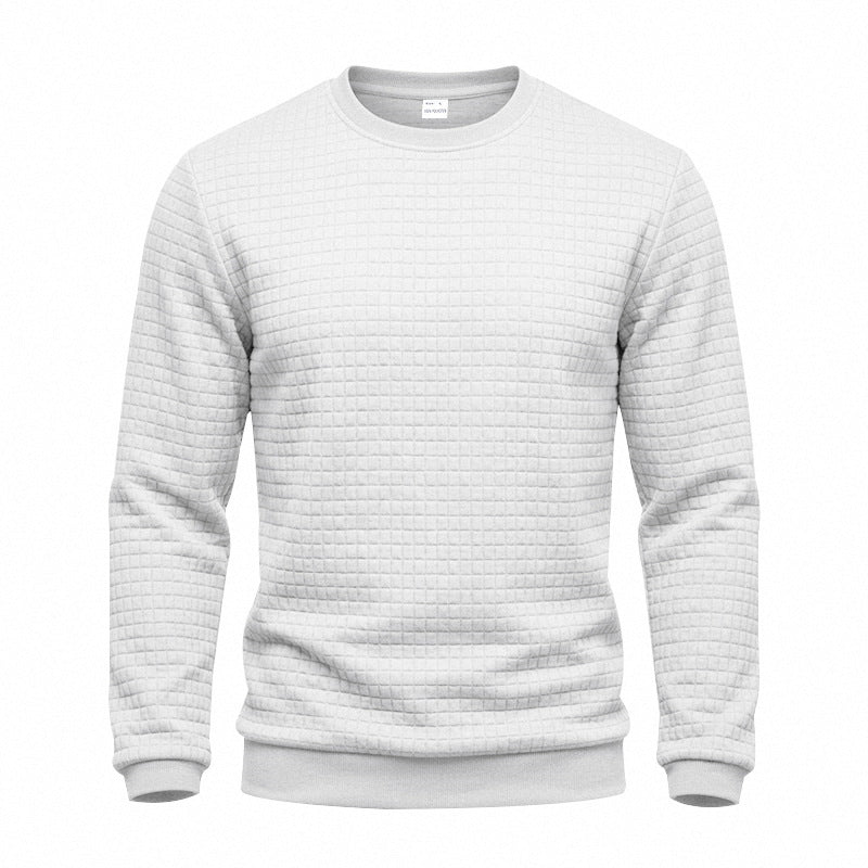 Herren Strukturiertes Rundhals-Sweatshirt mit Waffelstruktur und Rippbündchen Drune
