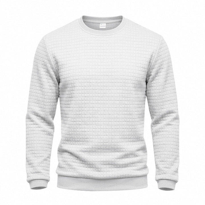 Herren Strukturiertes Rundhals-Sweatshirt mit Waffelstruktur und Rippbündchen Drune