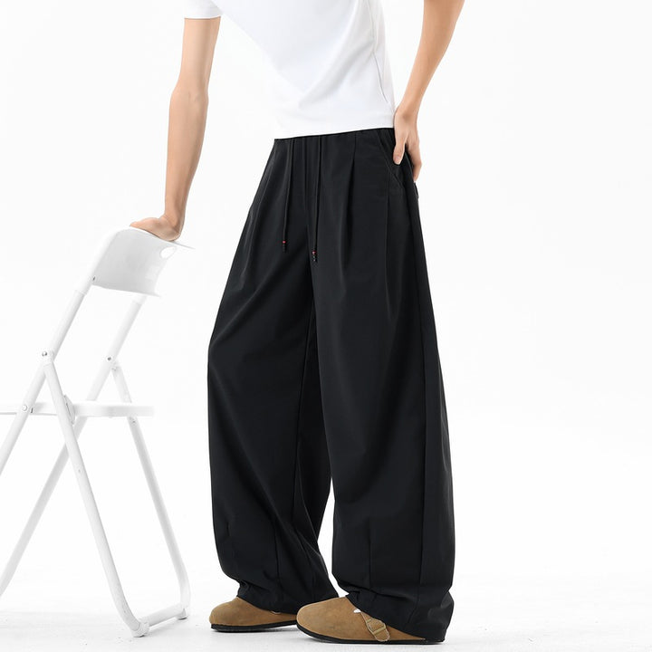 Damen Extraweite Palazzo‑Hose im Oversize‑Baggy‑Schnitt mit Elastbund & Tunnelzug Drune