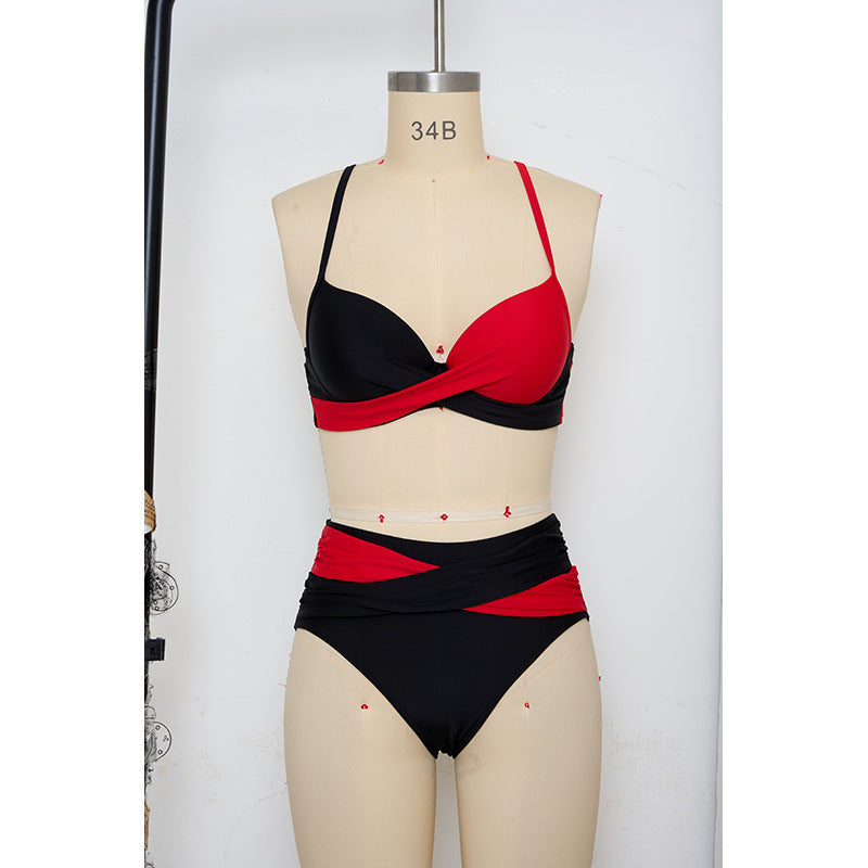 Damen Bikiniset mit verstellbaren Trägern und elegantem Wickeldetail Drune