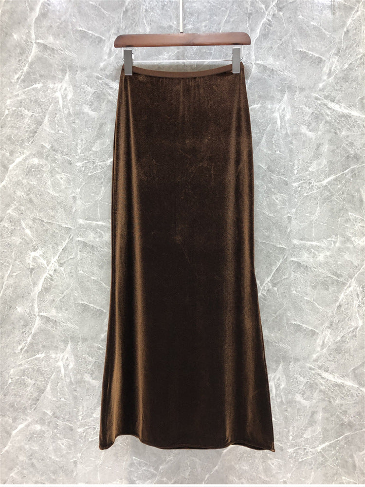 Damen Eleganter Maxirock aus schimmerndem Material Drune