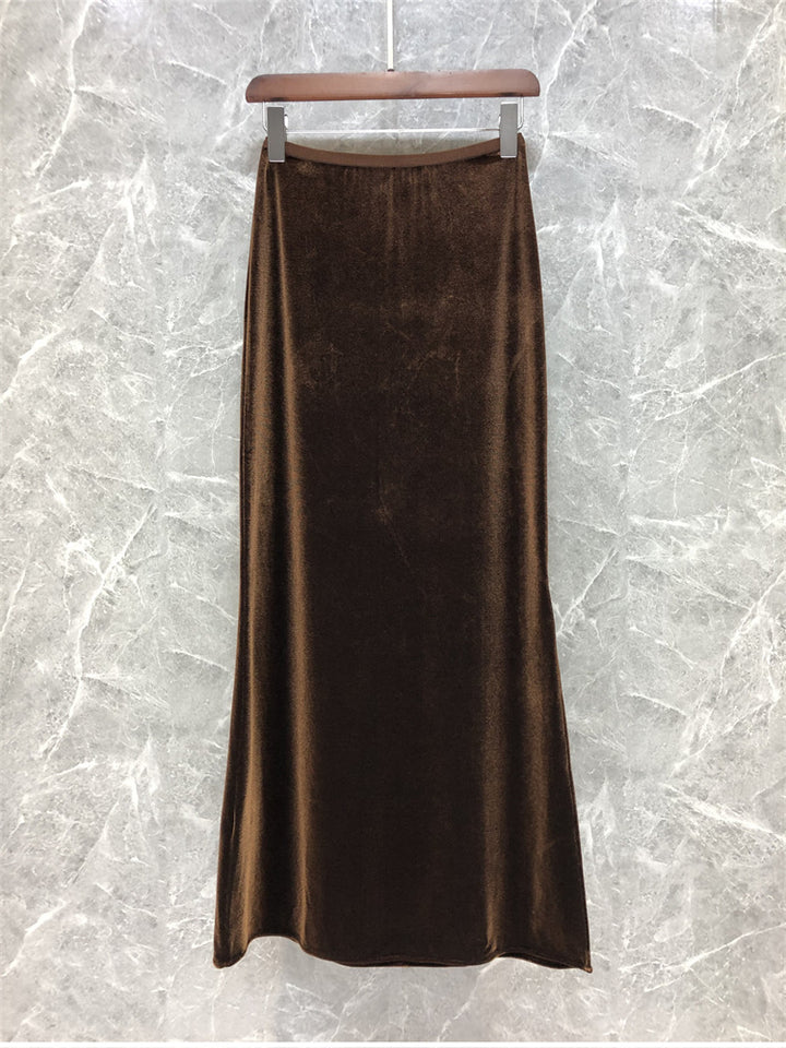 Damen Eleganter Maxirock aus schimmerndem Material Drune