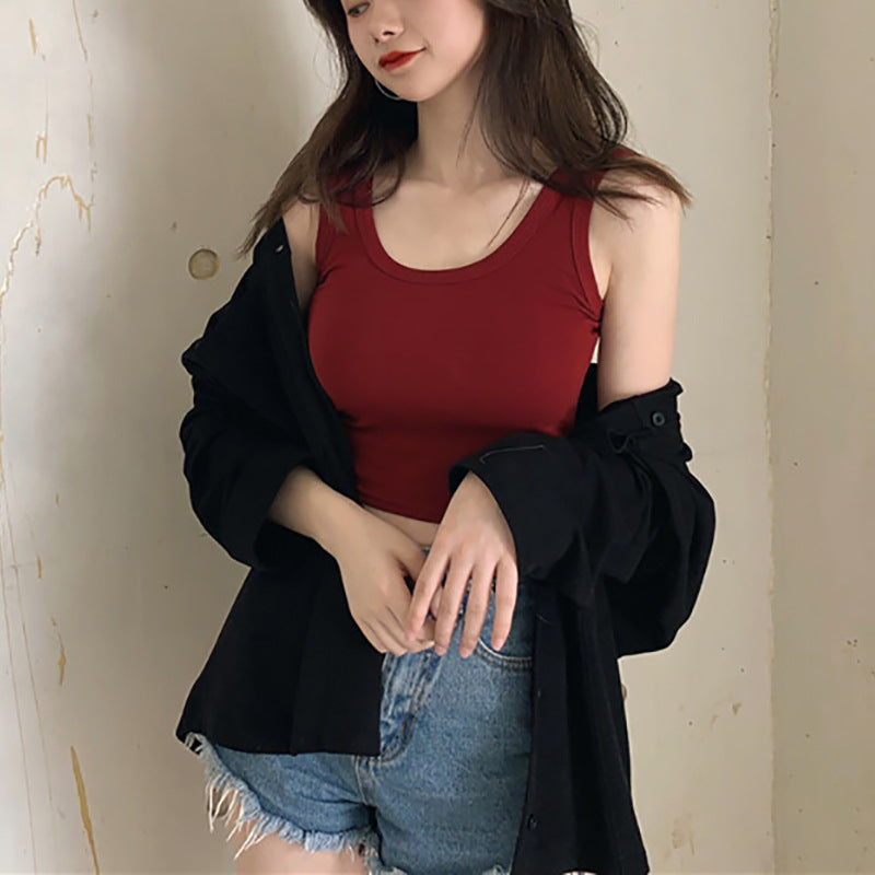 Damen Crop-Top aus atmungsaktiver Baumwolle mit schmalem Schnitt Drune