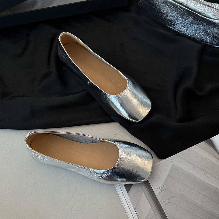 Damen Ballerinas aus hochwertigem Metallic-Leder mit komfortabler Innensohle Drune