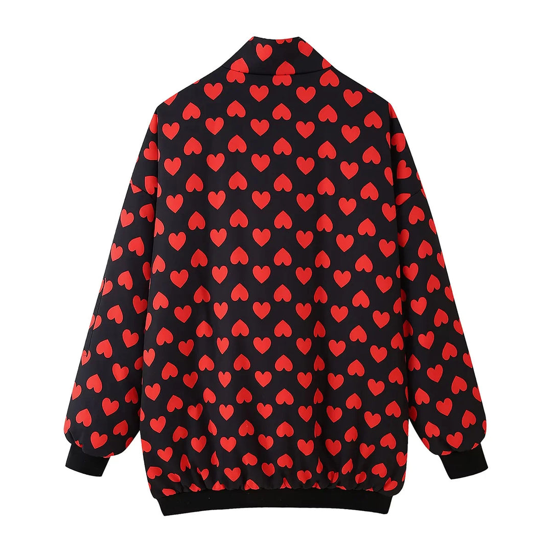 Damen nan gesteppte Oversize-Bomberjacke mit Stehkragen, elastischen Bündchen und Ärmeltasche Drune