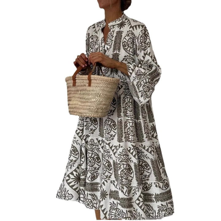Damen Tunika-Kleid mit floralem Design und lockerer Passform Drune