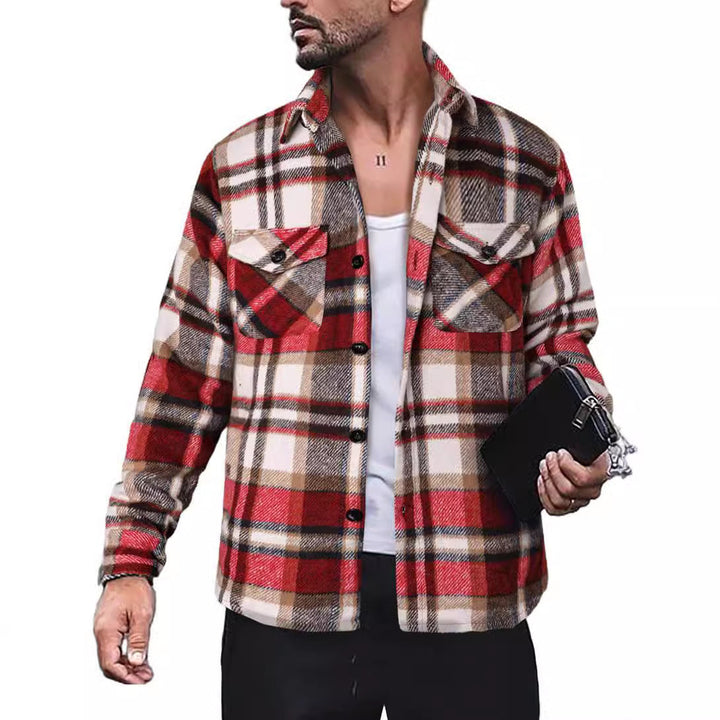 Herren Flanellhemd mit Karomuster und funktionalen Taschen Drune