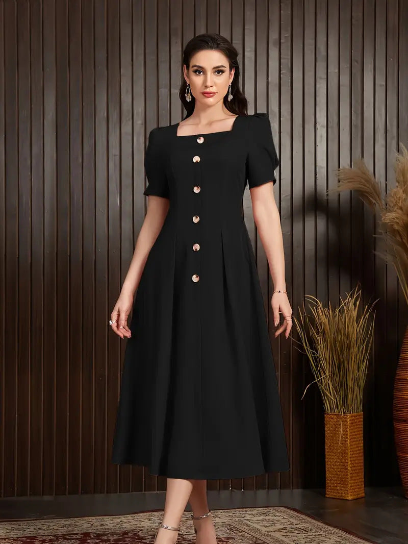 Damen Elegantes Midi-Kleid Drune
