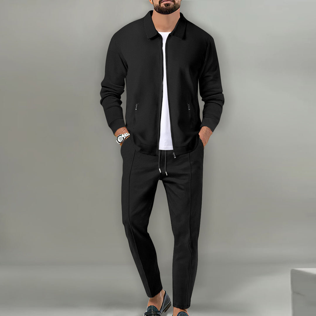 Herren modisches Freizeit-Ensemble mit strukturiertem Obermaterial und elastischem Bund Drune