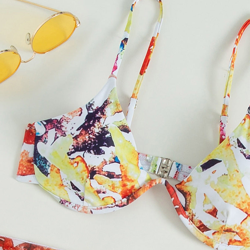 Damen Bikini-Set mit verstellbaren Trägern und modischem Wickelrock Drune