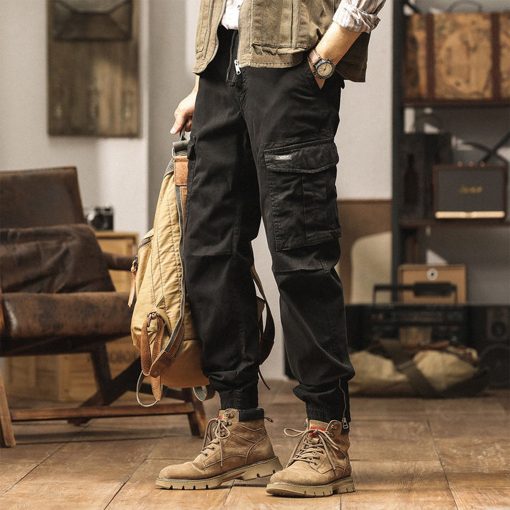 Herren Utility-Cargo-Jogginghose mit Mehrfachtaschen, elastischen Bündchen & Reißverschlussdetail Drune