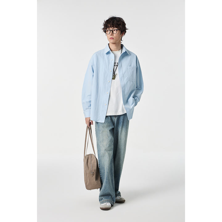Unisex Kariertes Overshirt im Patchwork-Look mit Brusttasche Drune
