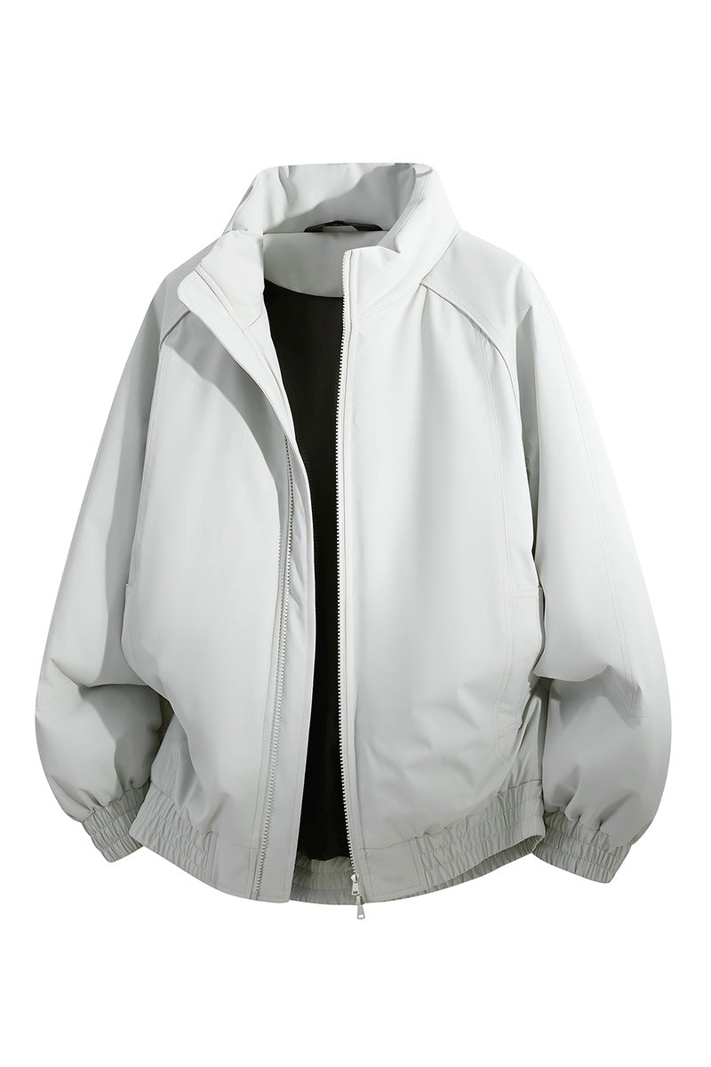 Unisex Oversize-Bomberjacke mit Stehkragen, elastischem Saum & wattierter Fütterung Drune