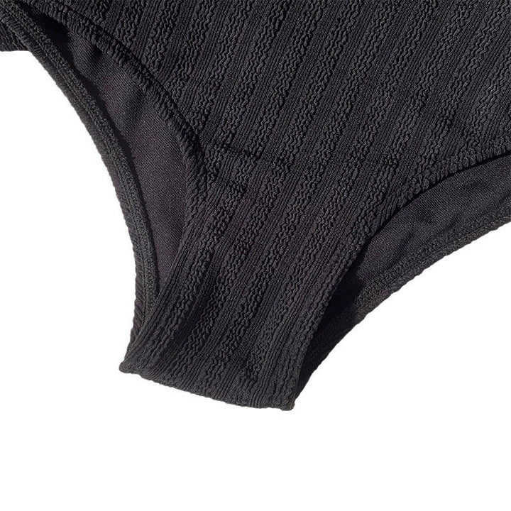 Damen Crop-Top Bikini-Set mit hohem Bund und feinem Rippdesign Drune