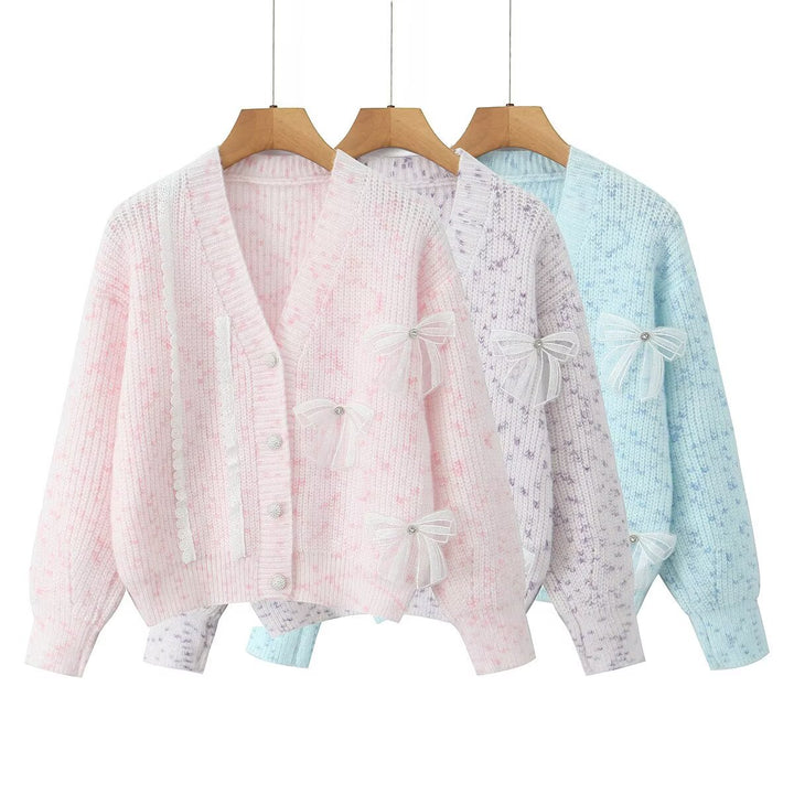 Damen Kuschelige Strickjacke mit zarten Schleifendetails Drune