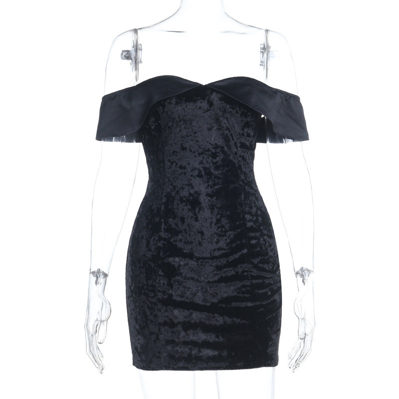 Damen luxuriöses Abendkleid mit schulterfreiem Design und figurbetontem Schnitt Drune