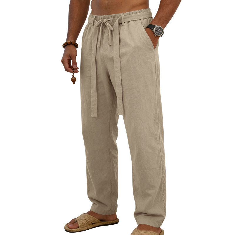 Herren Atmungsaktive Sommer-Relaxhose mit Elastikbund, Tunnelzug und Seitentaschen Drune