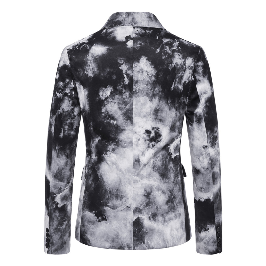 Herren Slim-Fit Sakko mit Aquarell-Print und Ein-Knopf-Verschluss Drune