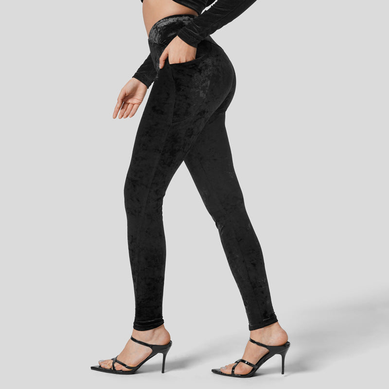 Damen Hochwertige Leggings mit luxuriösem Samtfinish Drune
