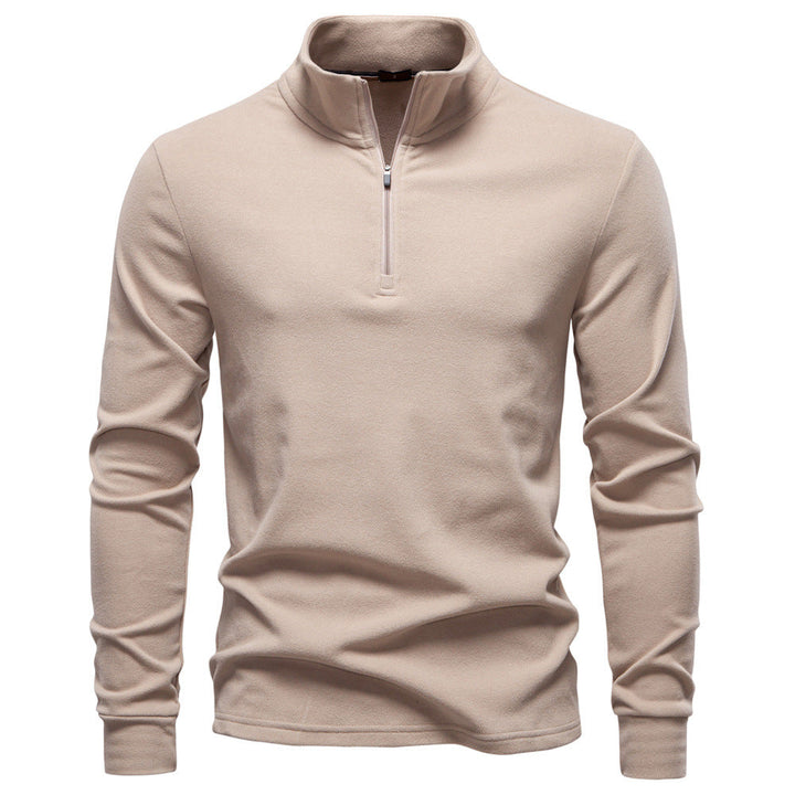 Herren funktionaler Sweatshirt mit hohem Kragen und kurzem Reißverschluss Drune