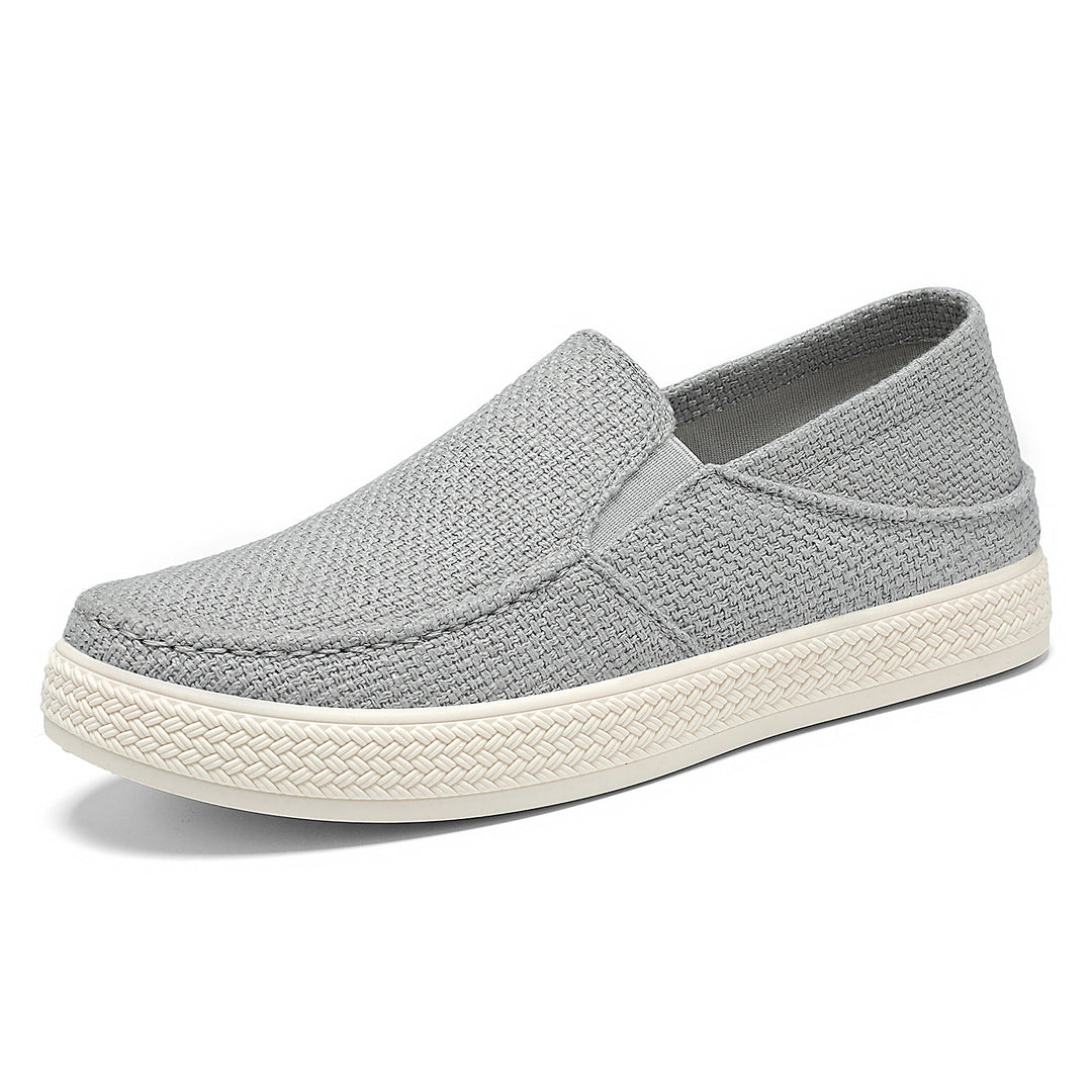 Damen nan gestrickter Slip-On-Freizeitschuh mit elastischem Einstieg und strukturierter Plateausohle Drune
