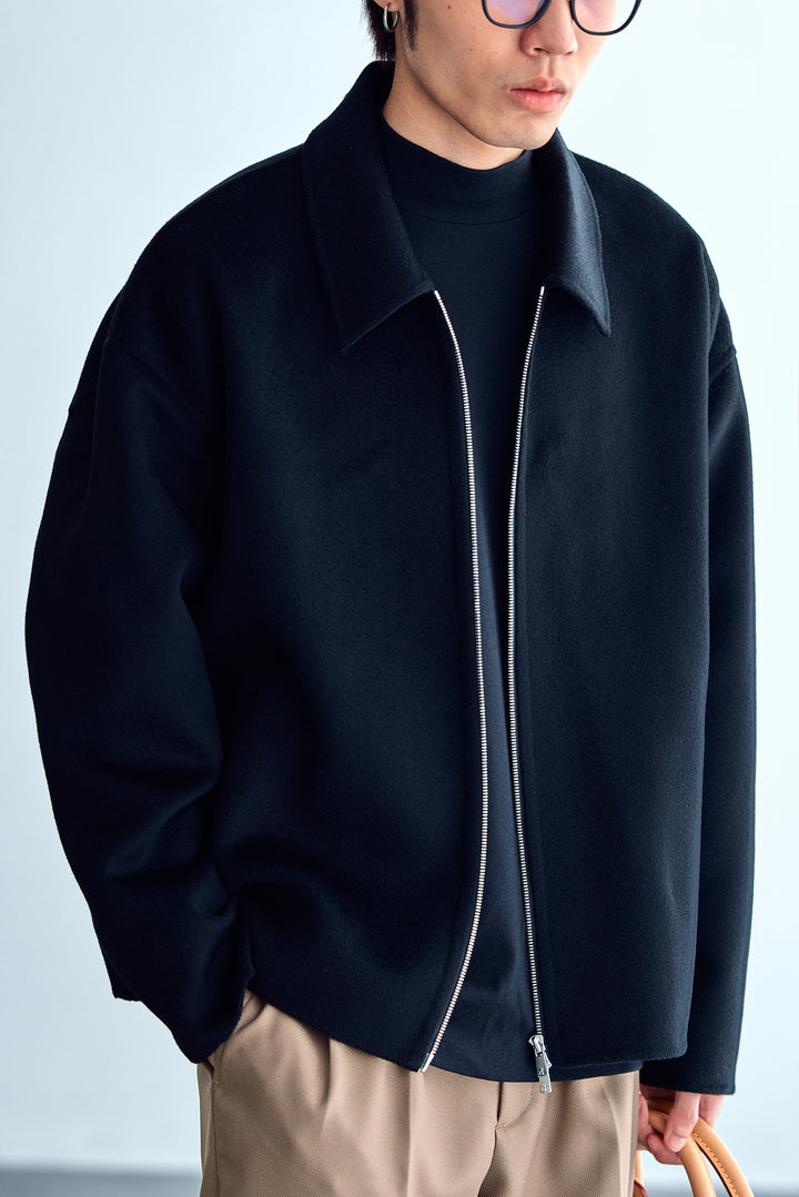 Herren Wolljacke mit Reißverschluss und weiter Passform Drune