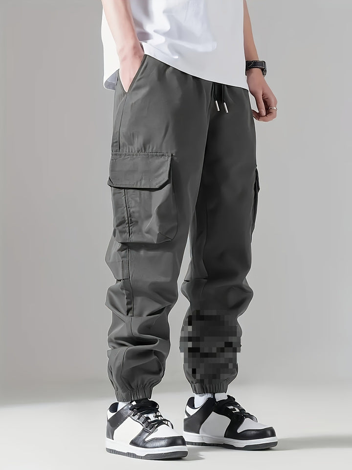 Herren Cargo-Jogginghose mit Kordelzug, Mehrfachtaschen & elastischen Bündchen Drune