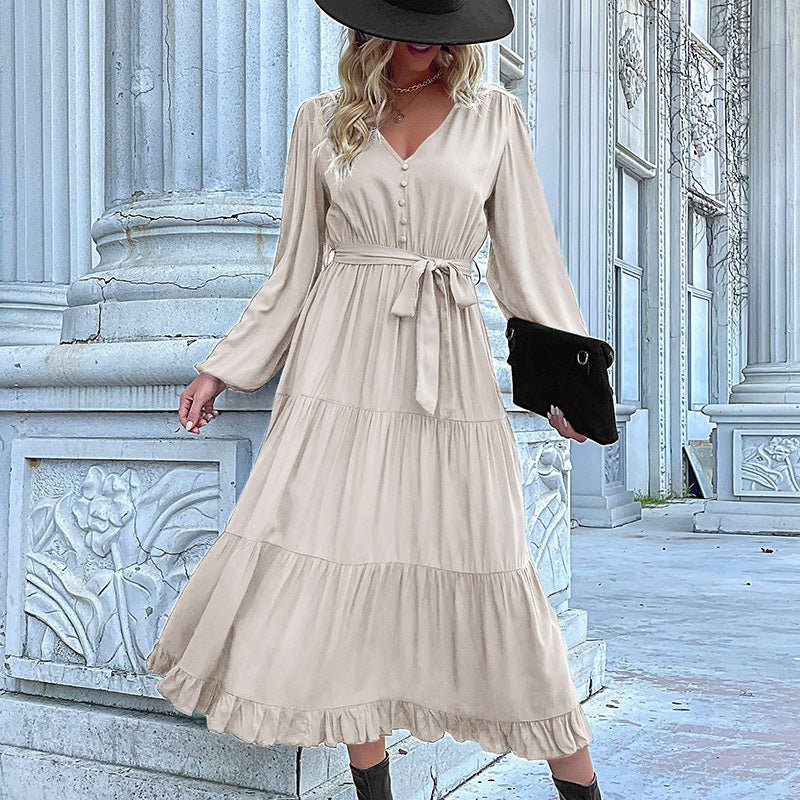 Damen Lange Bluse mit Taillengürtel Drune