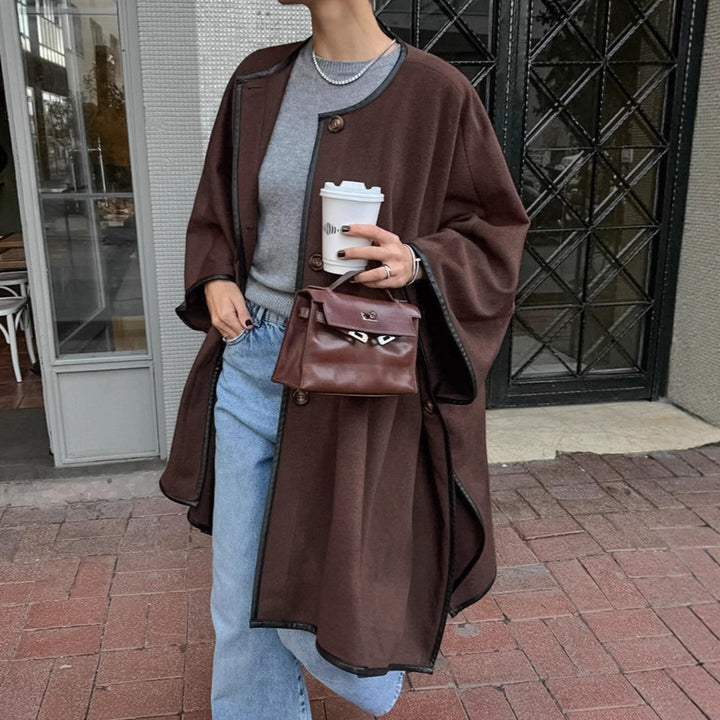 Damen versatile Wolle Cape Drune