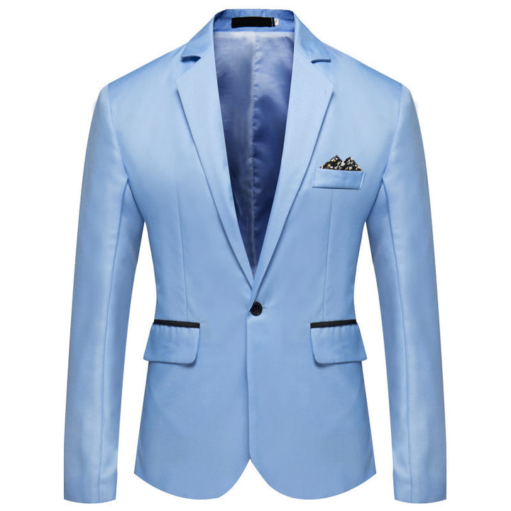Herren Slim-Fit Smoking-Sakko mit Ein-Knopf‑Verschluss und kontrastierten Pattentaschen Drune