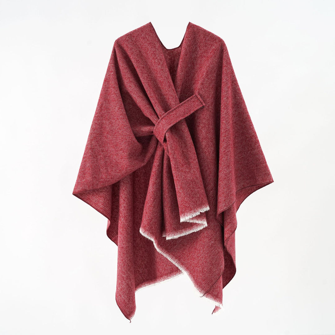 Damen Luxuriöser Oversize Poncho aus hochwertigem Mischgewebe Drune
