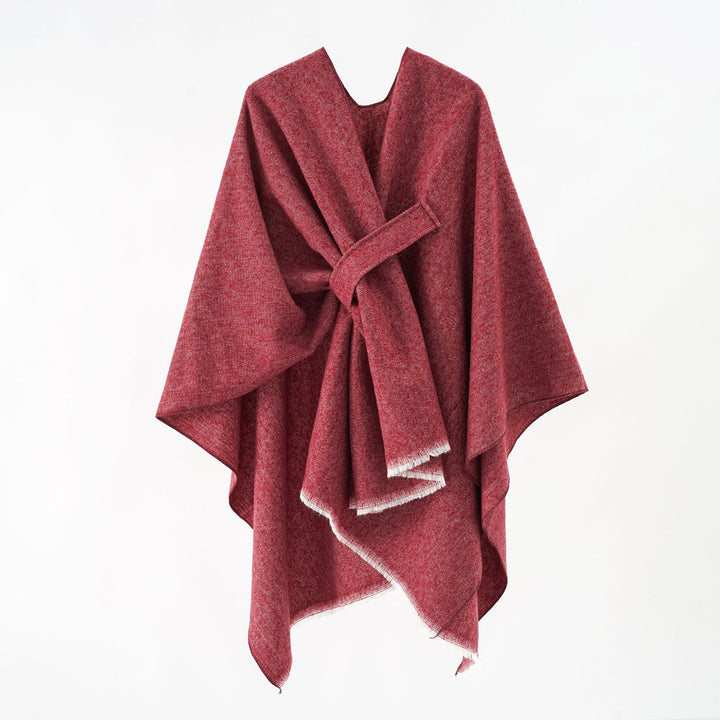 Damen Luxuriöser Oversize Poncho aus hochwertigem Mischgewebe Drune