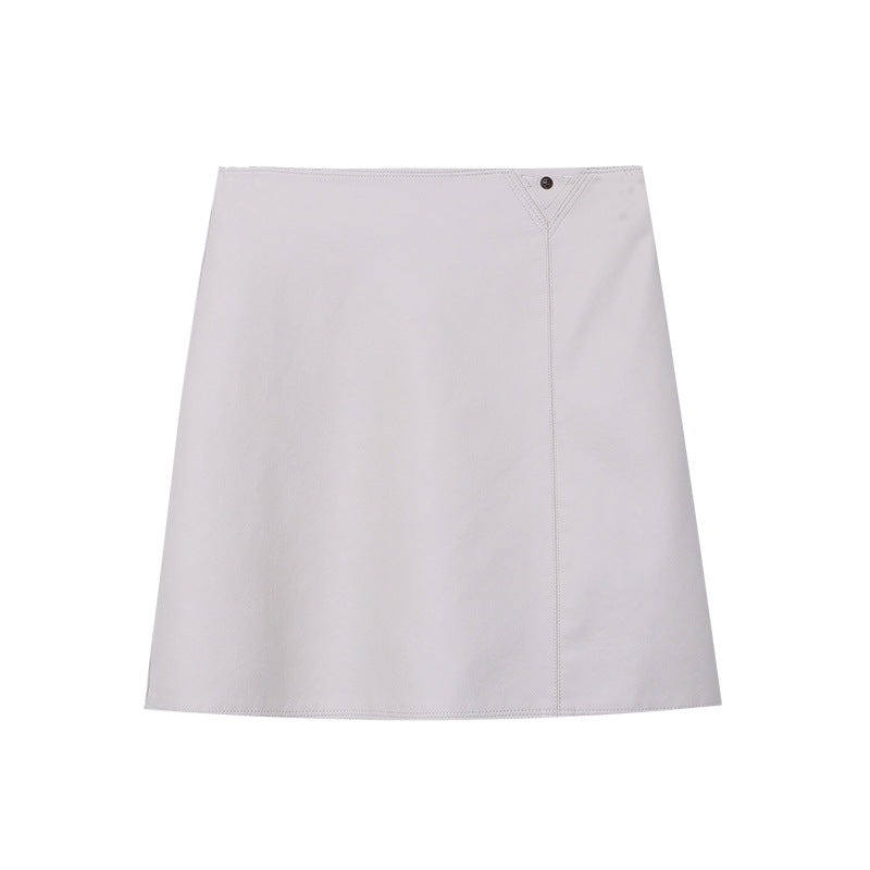 Damen elegantes Kurzarm-Oberteil mit hohem Kragen und feiner Struktur Drune