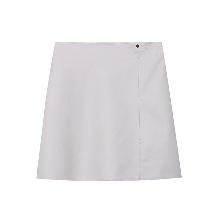 Damen elegantes Kurzarm-Oberteil mit hohem Kragen und feiner Struktur Drune