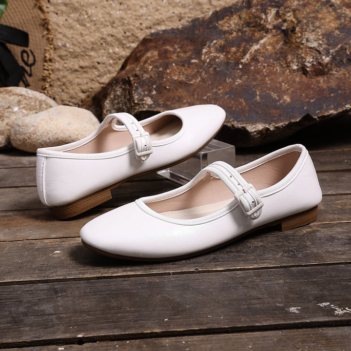 Damen Ballerinas mit praktischem Schnallenverschluss und bequemer Sohle Drune