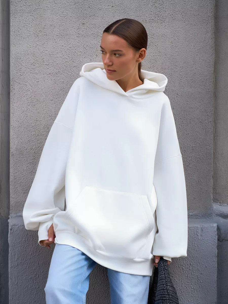 Damen Oversized Kapuzenpullover mit extra weitem Schnitt und Kängurutasche Drune