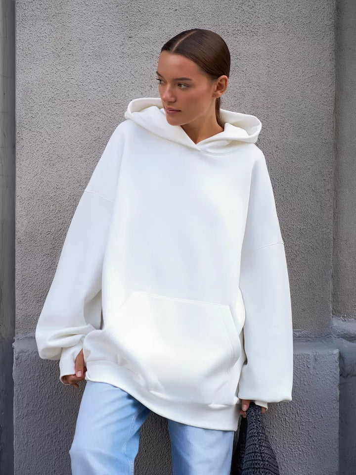 Damen Oversized Kapuzenpullover mit extra weitem Schnitt und Kängurutasche Drune