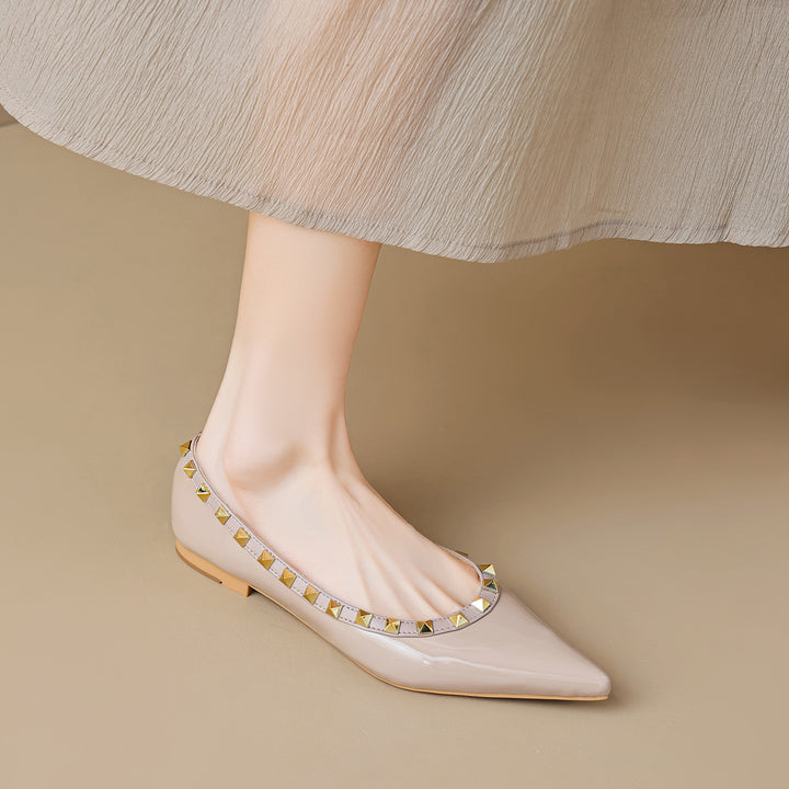 Damen Ballerinas mit Nietenverzierung Drune