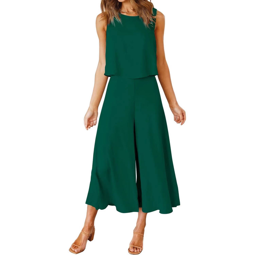 Damen bequemer Jumpsuit mit weitem Bein und schulterfreiem Design Drune