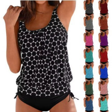Damen Tankini mit elastischem Bund und gerafftem Oberteil Drune